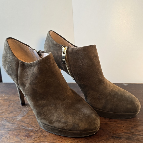 Vince Camuto Dark Sage Green Suede Boots - Picture 1 of 5